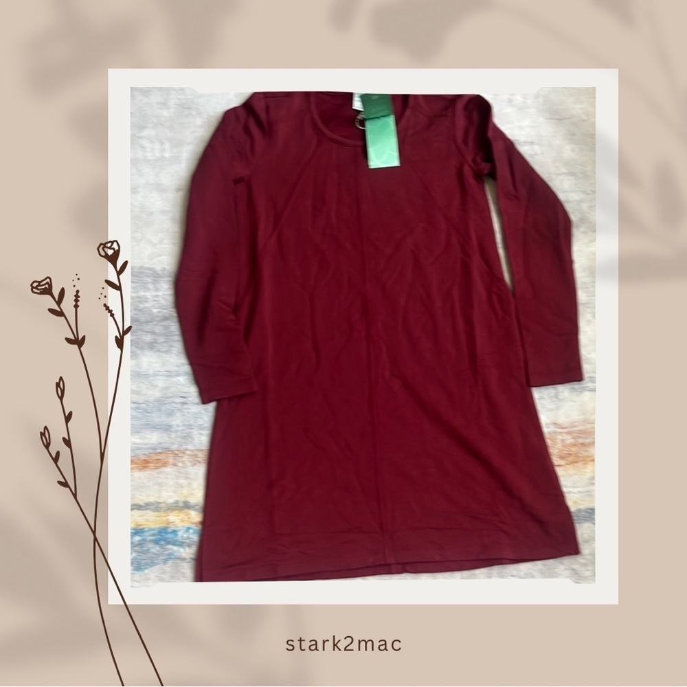 (259)Aventura Red Long Sleeve Sheath Dress